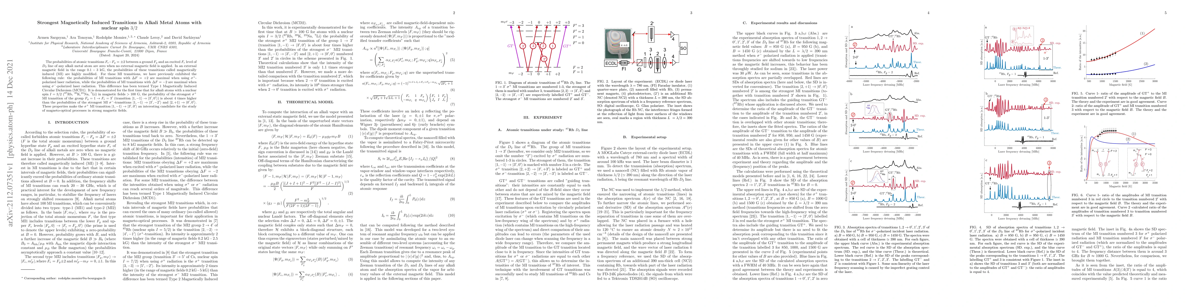 Thumbnail for Strongest Magnetically Induced Transitions in Alkali Metal Atoms with
  nuclear spin $3/2$