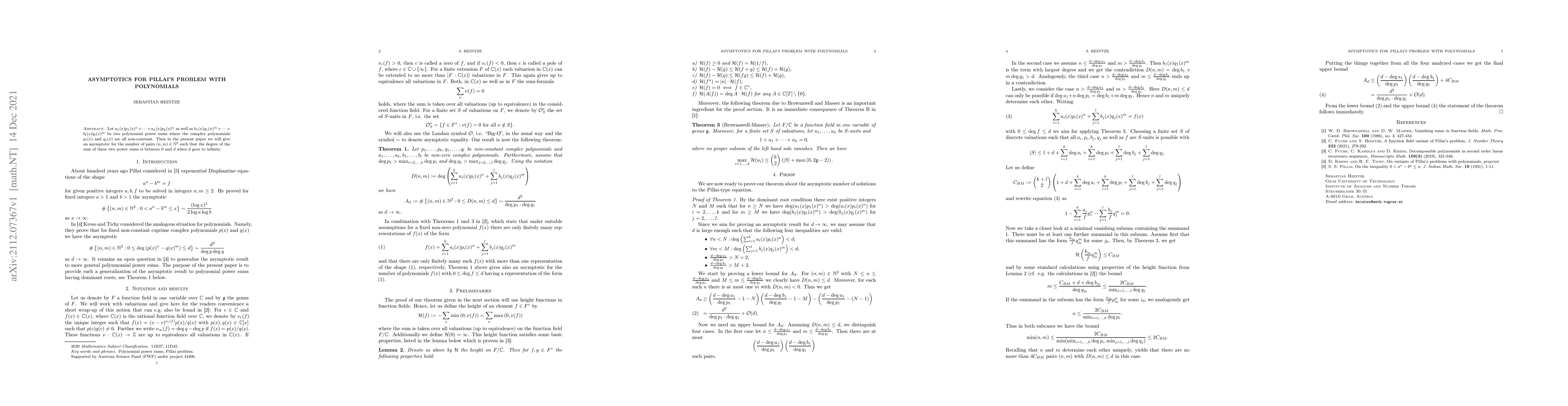 Thumbnail for Asymptotics for Pillai's problem with polynomials