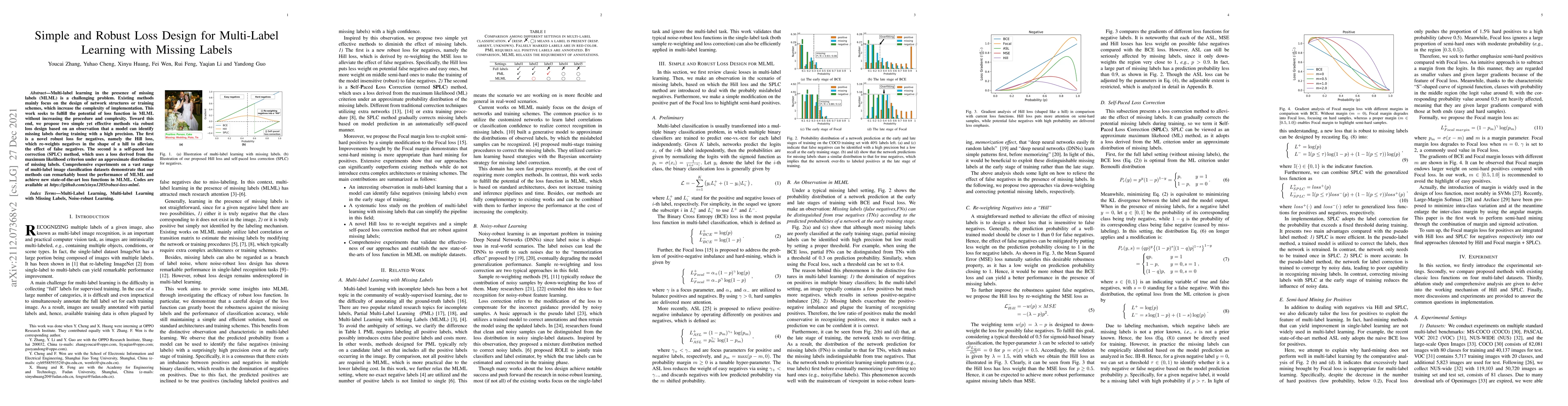 Thumbnail for Simple and Robust Loss Design for Multi-Label Learning with Missing
  Labels