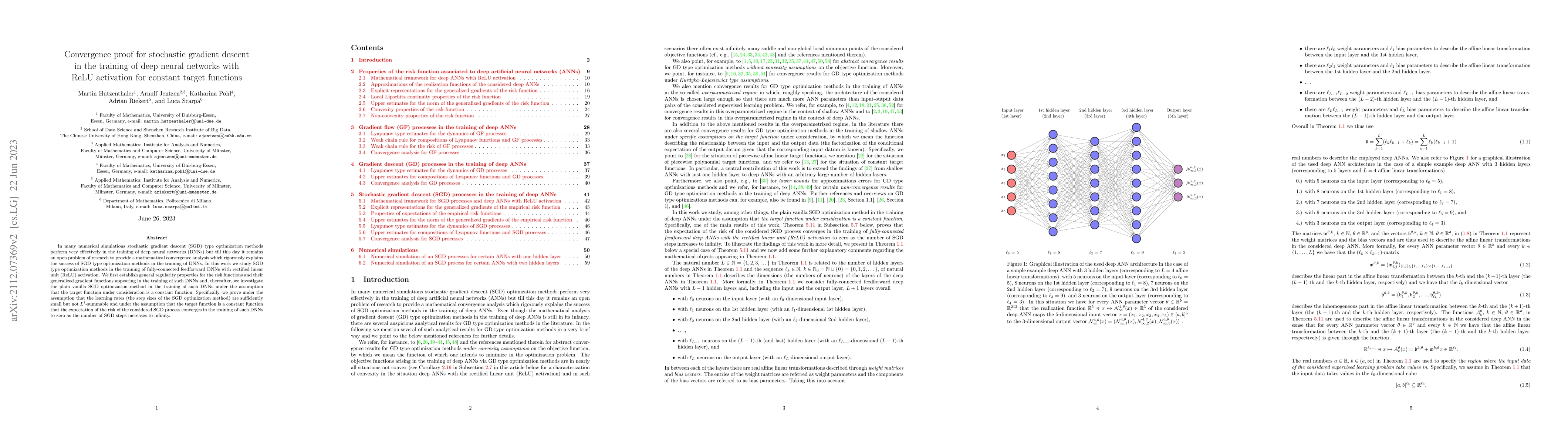 Thumbnail for Convergence proof for stochastic gradient descent in the training of
  deep neural networks with ReLU activation for constant target functions