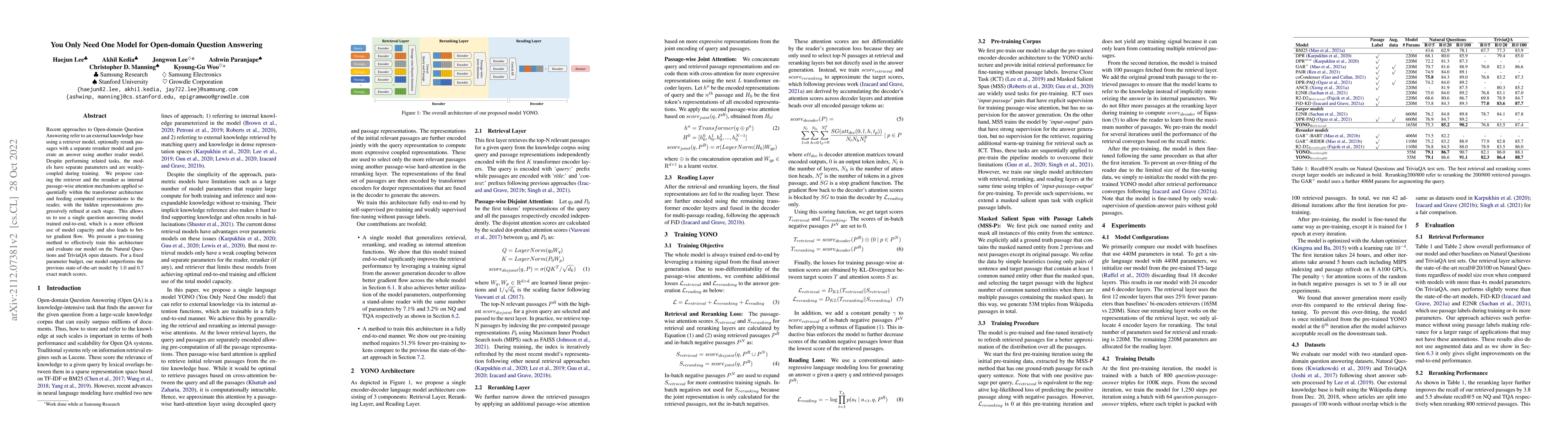 Thumbnail for You Only Need One Model for Open-domain Question Answering