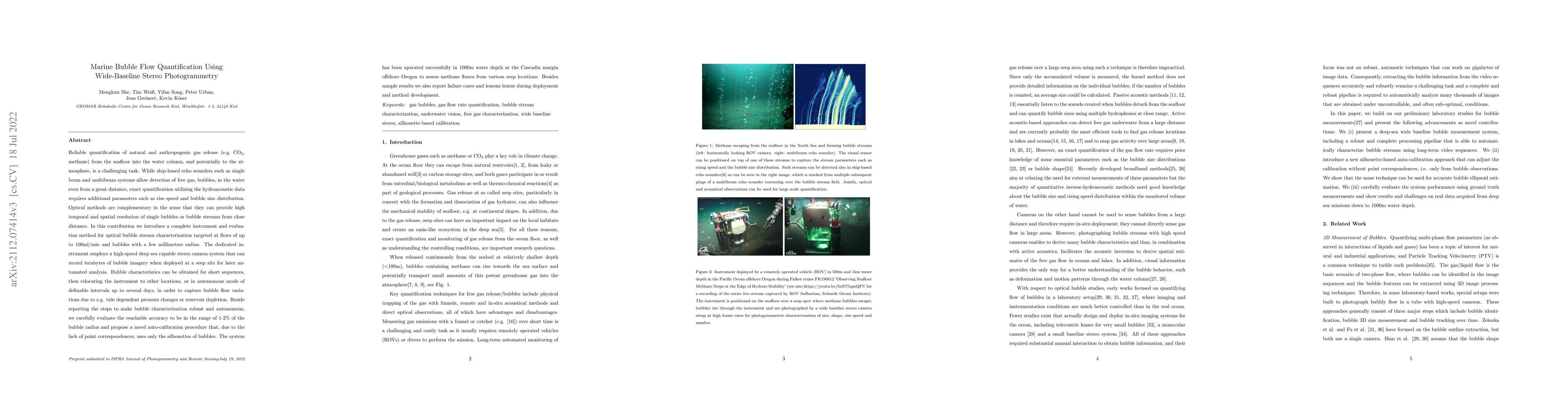 Thumbnail for Marine Bubble Flow Quantification Using Wide-Baseline Stereo
  Photogrammetry