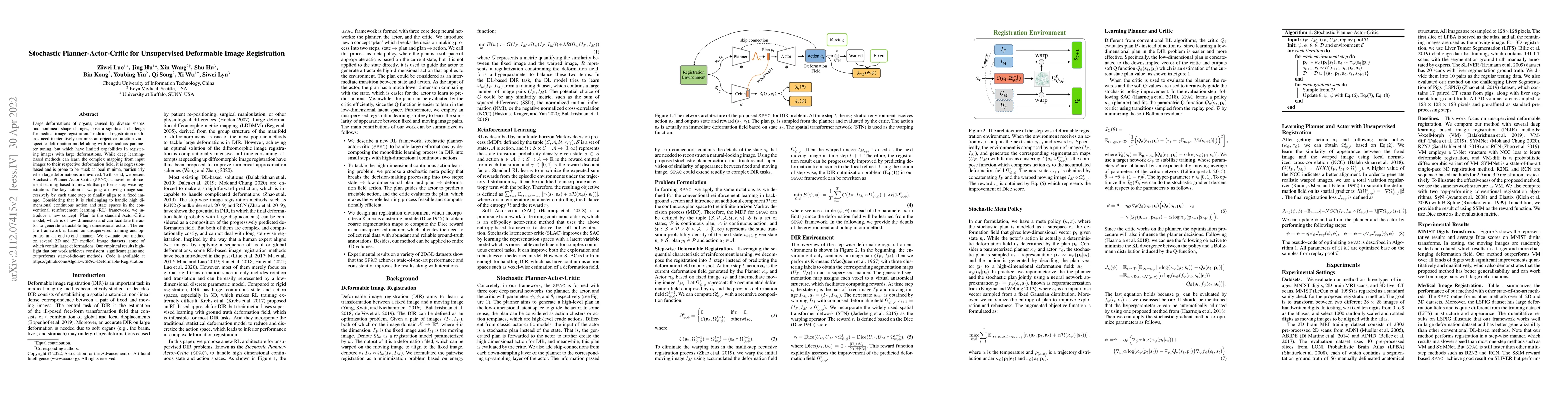 Thumbnail for Stochastic Planner-Actor-Critic for Unsupervised Deformable Image
  Registration