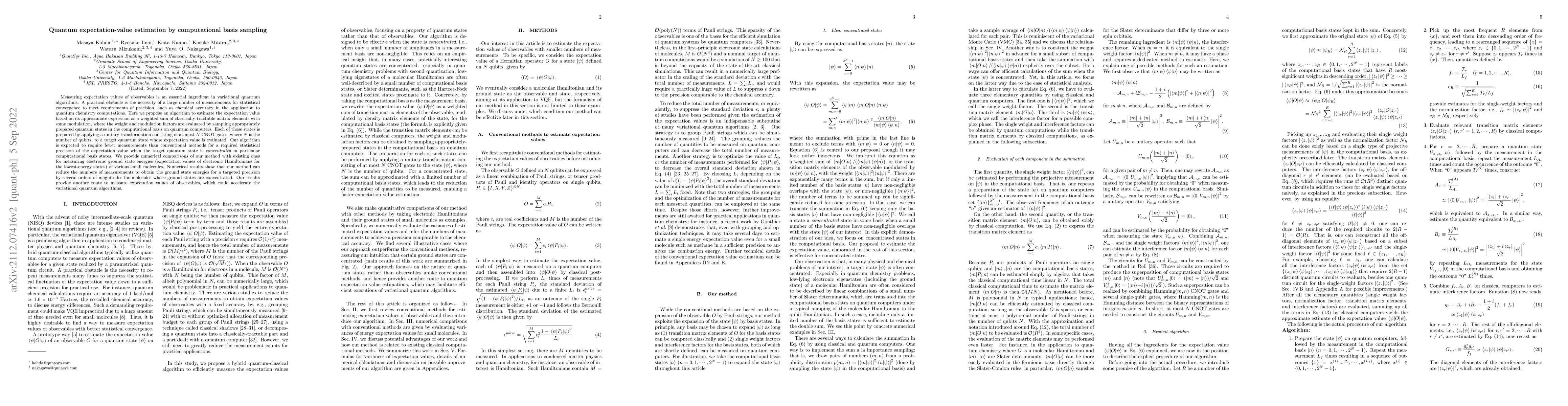 Thumbnail for Quantum expectation-value estimation by computational basis sampling