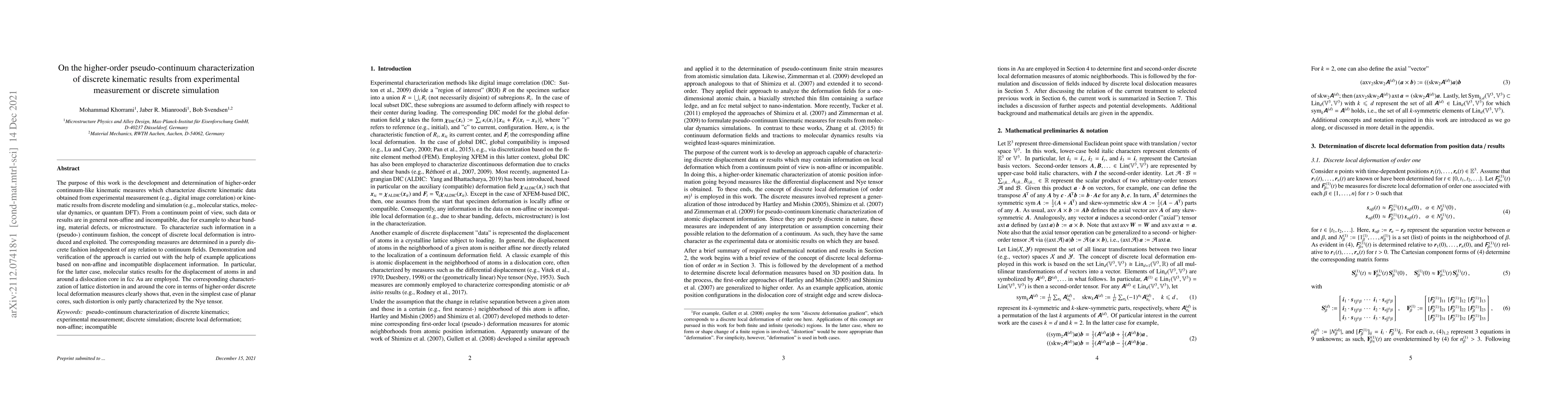 Thumbnail for On the higher-order pseudo-continuum characterization of discrete
  kinematic results from experimental measurement or discrete simulation