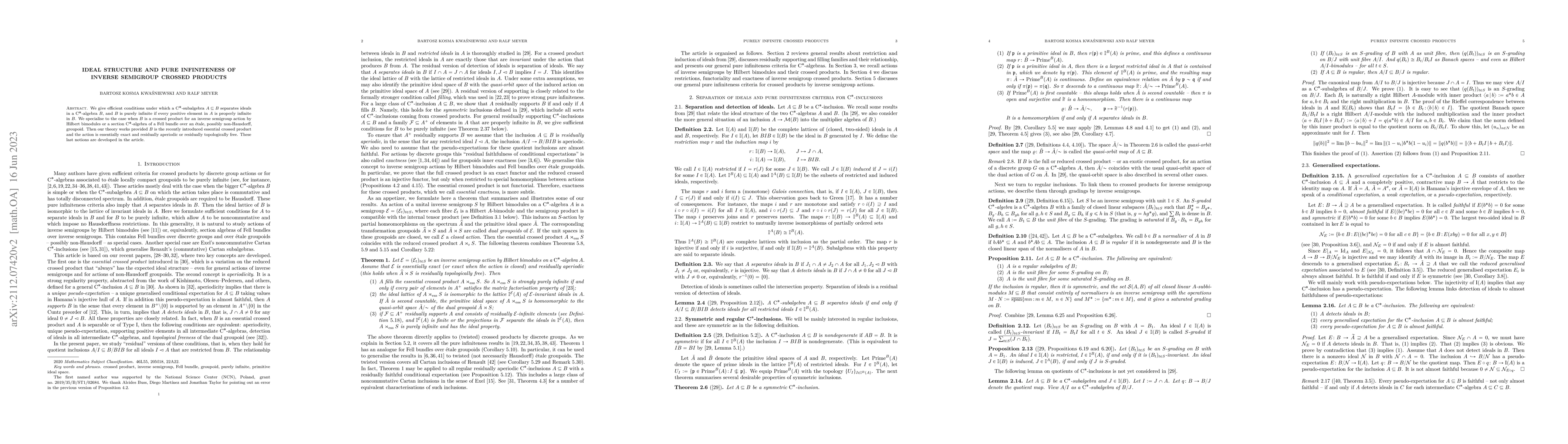 Thumbnail for Ideal structure and pure infiniteness of inverse semigroup crossed
  products
