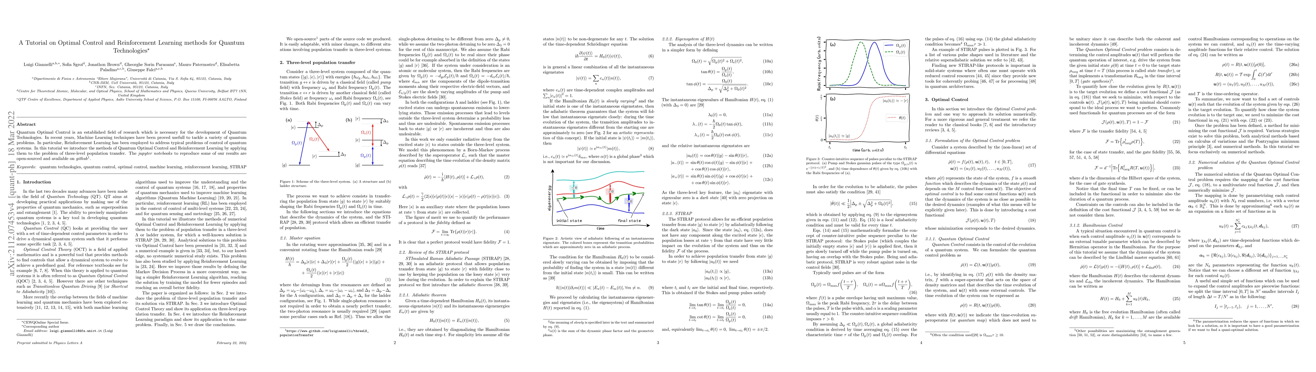 Thumbnail for A Tutorial on Optimal Control and Reinforcement Learning methods for
  Quantum Technologies