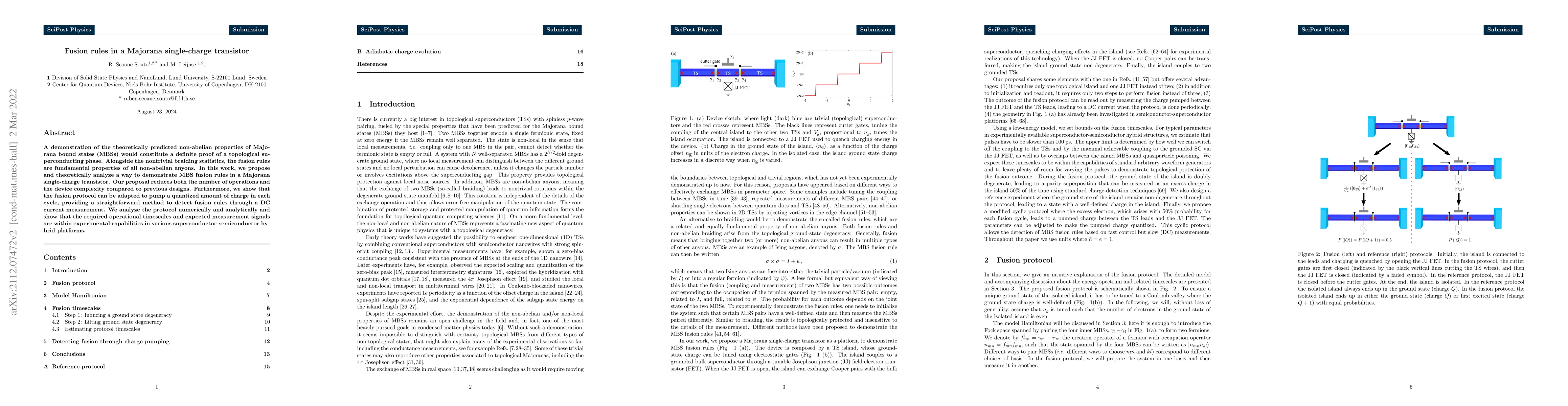 Thumbnail for Fusion rules in a Majorana single-charge transistor