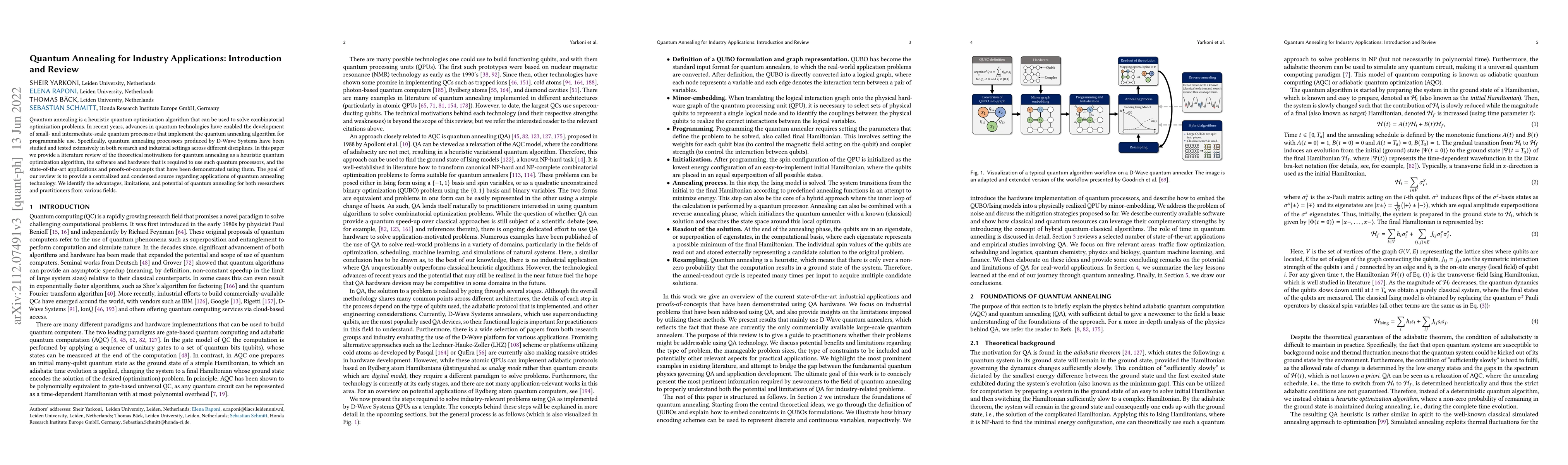 Thumbnail for Quantum Annealing for Industry Applications: Introduction and Review