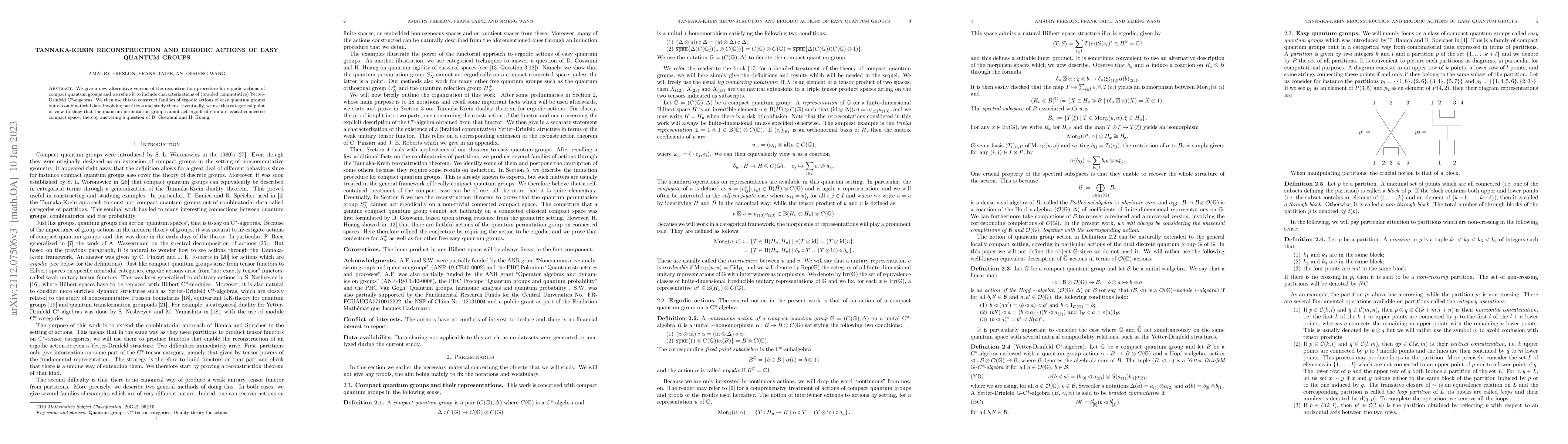 Thumbnail for Tannaka-Krein reconstruction and ergodic actions of easy quantum groups