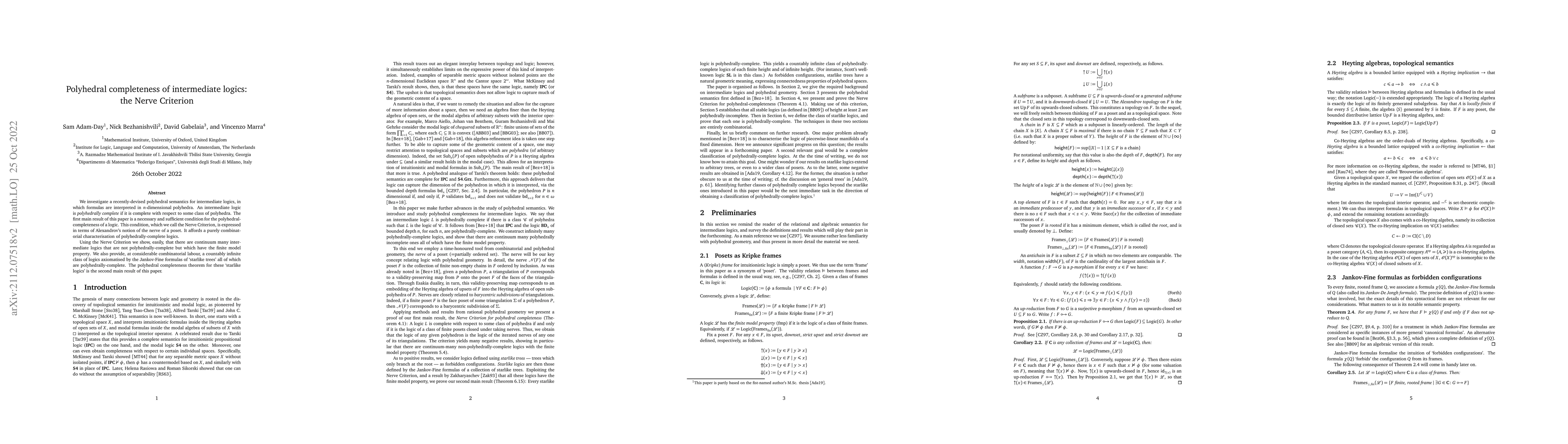 Thumbnail for Polyhedral completeness of intermediate logics: the Nerve Criterion