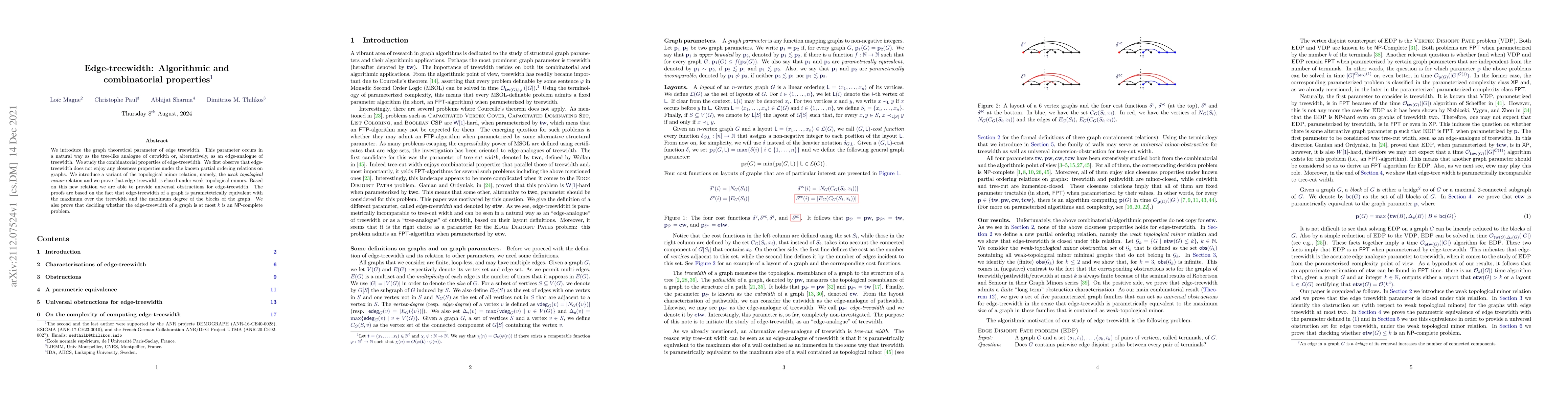 Thumbnail for Edge-trewidth: Algorithmic and combinatorial properties