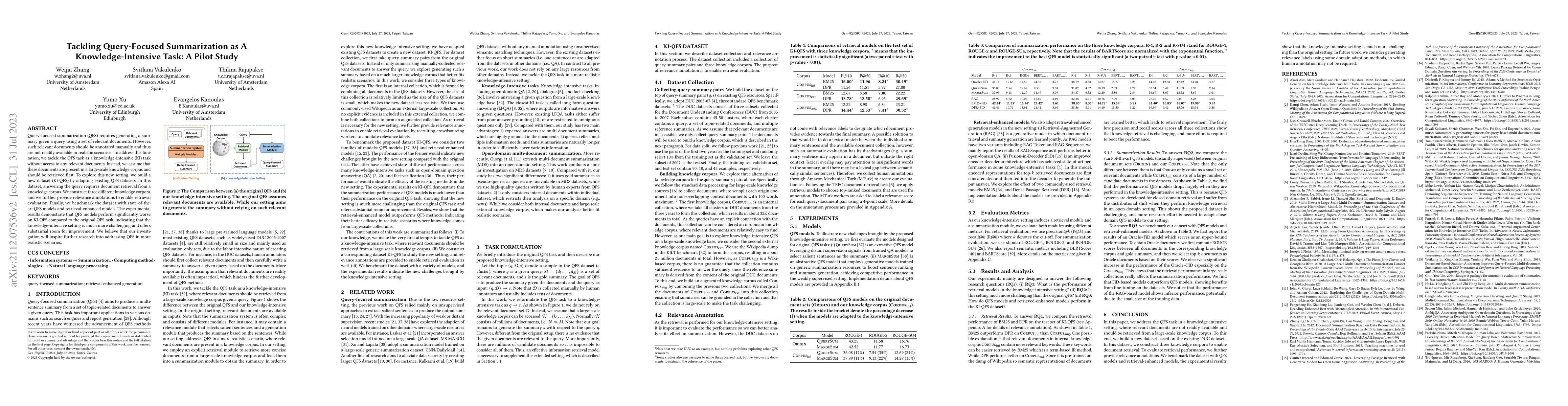 Thumbnail for Tackling Query-Focused Summarization as A Knowledge-Intensive Task: A
  Pilot Study