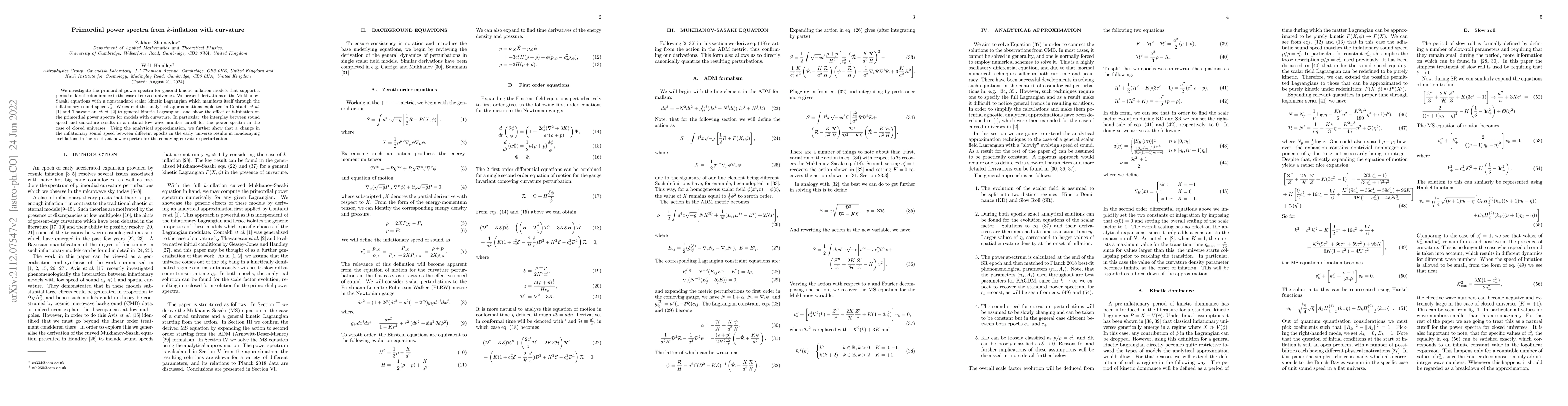 Thumbnail for Primordial power spectra from $k$-inflation with curvature