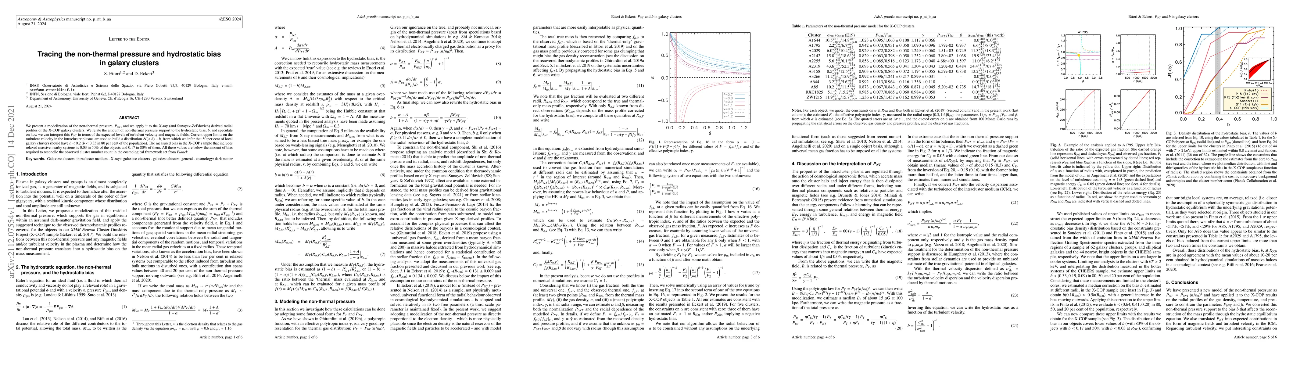 Thumbnail for Tracing the non-thermal pressure and hydrostatic bias in galaxy clusters