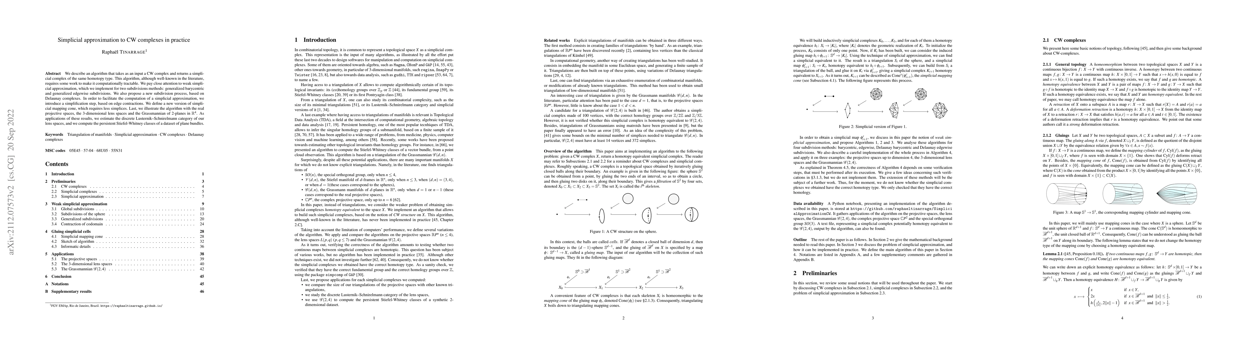 Thumbnail for Simplicial approximation to CW complexes in practice