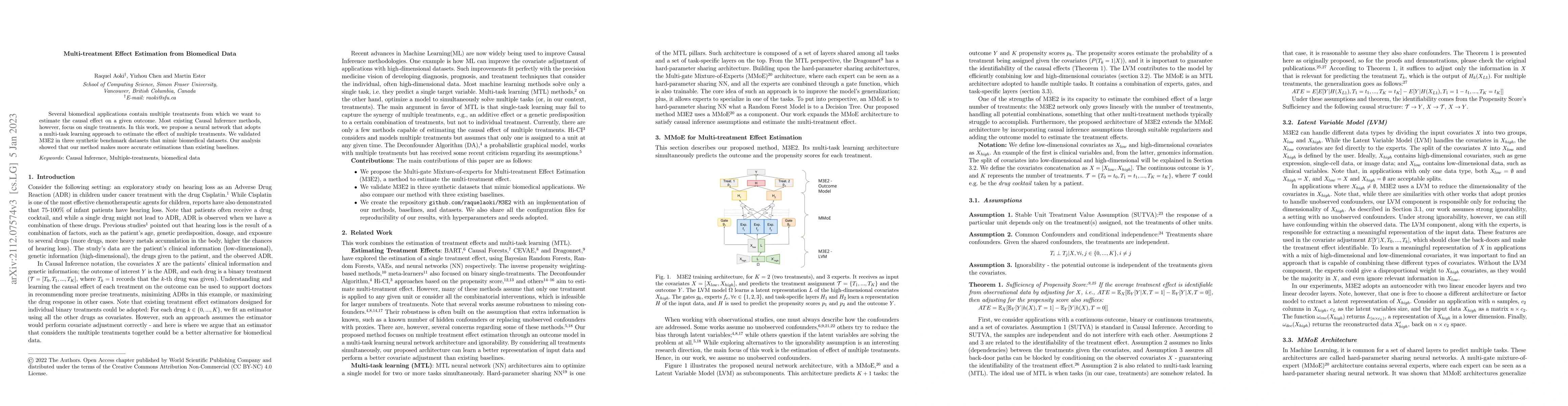 Thumbnail for Multi-treatment Effect Estimation from Biomedical Data