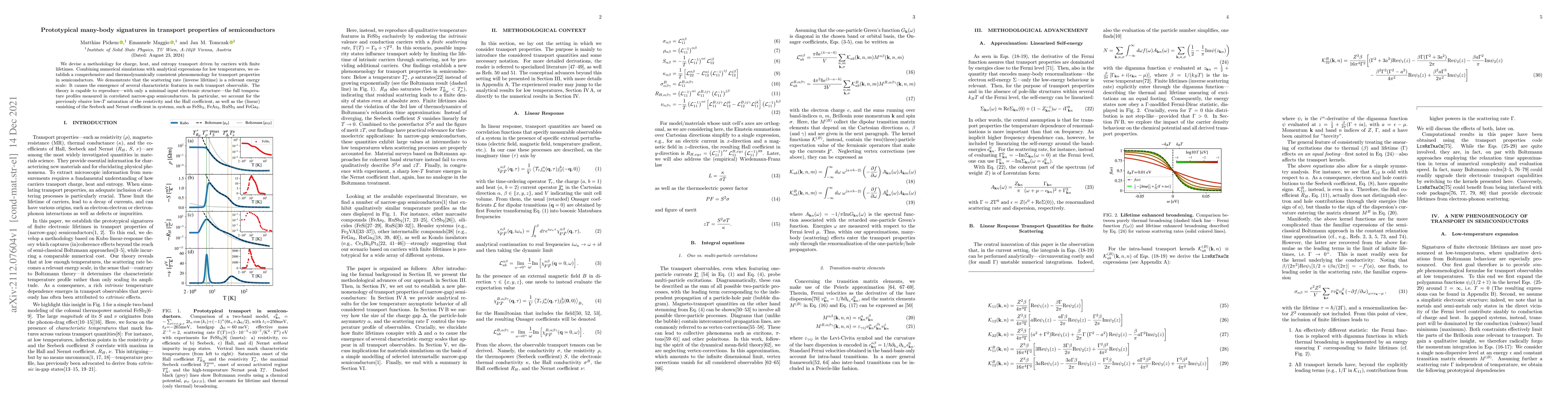 Thumbnail for Prototypical many-body signatures in transport properties of
  semiconductors