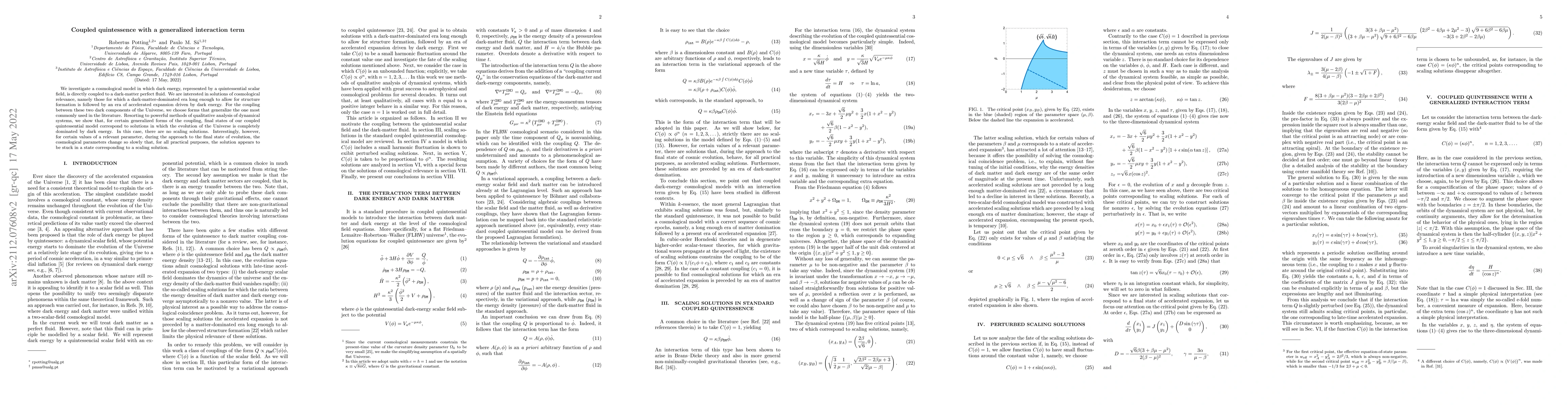 Thumbnail for Coupled quintessence with a generalized interaction term
