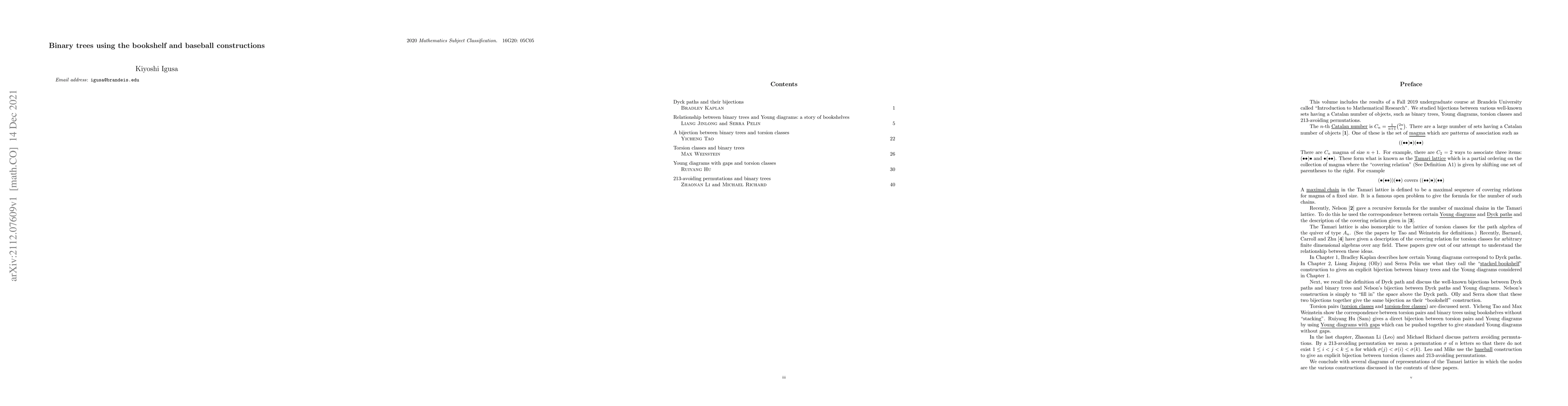 Thumbnail for Binary trees using the bookshelf and baseball constructions