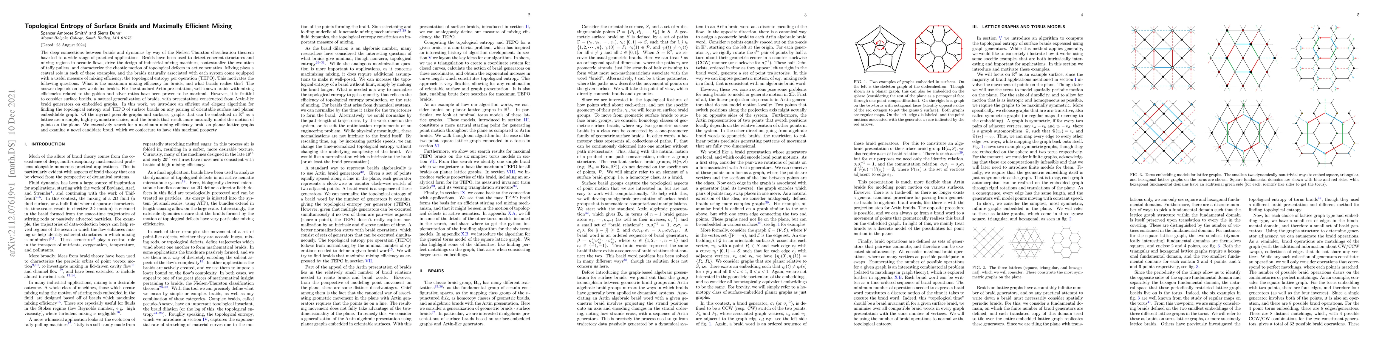 Thumbnail for Topological Entropy of Surface Braids and Maximally Efficient Mixing