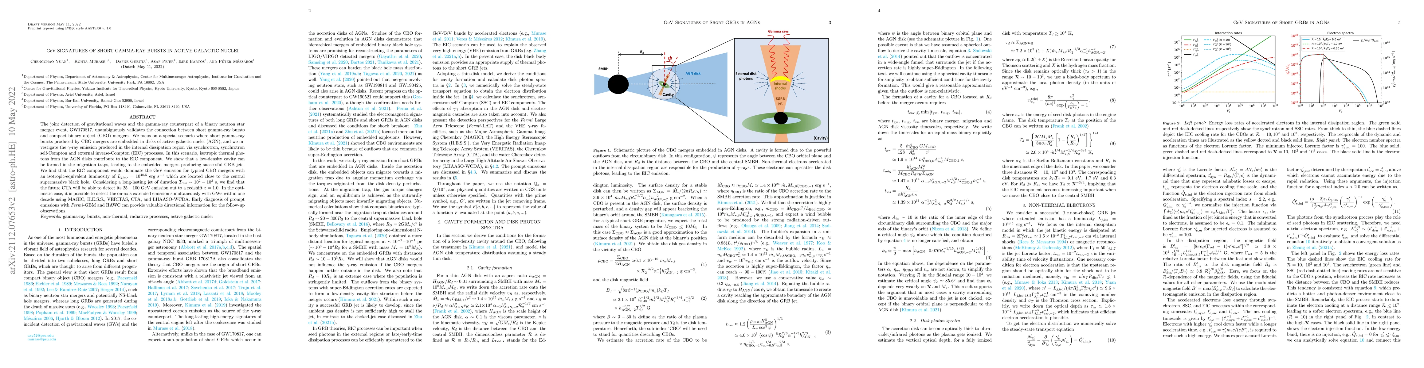 Thumbnail for GeV Signatures of Short Gamma-Ray Bursts in Active Galactic Nuclei