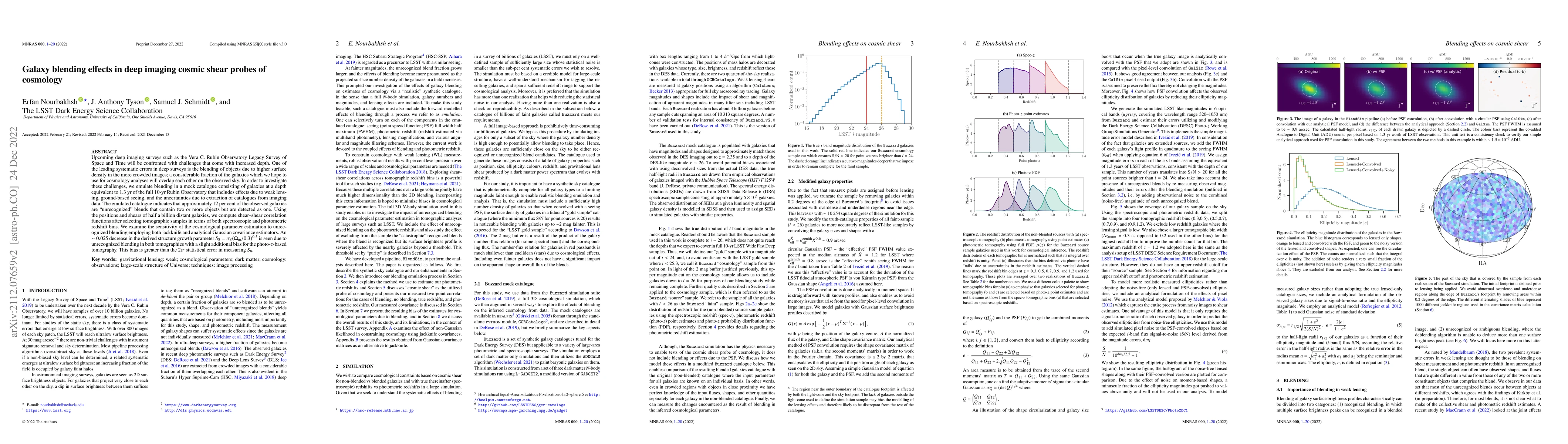 Thumbnail for Galaxy blending effects in deep imaging cosmic shear probes of cosmology