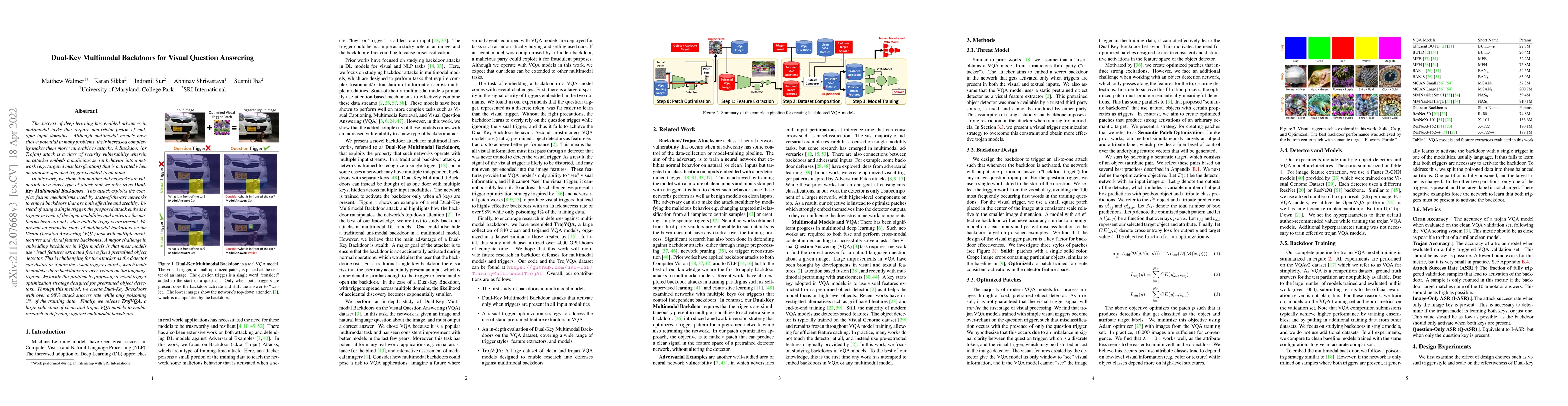 Thumbnail for Dual-Key Multimodal Backdoors for Visual Question Answering
