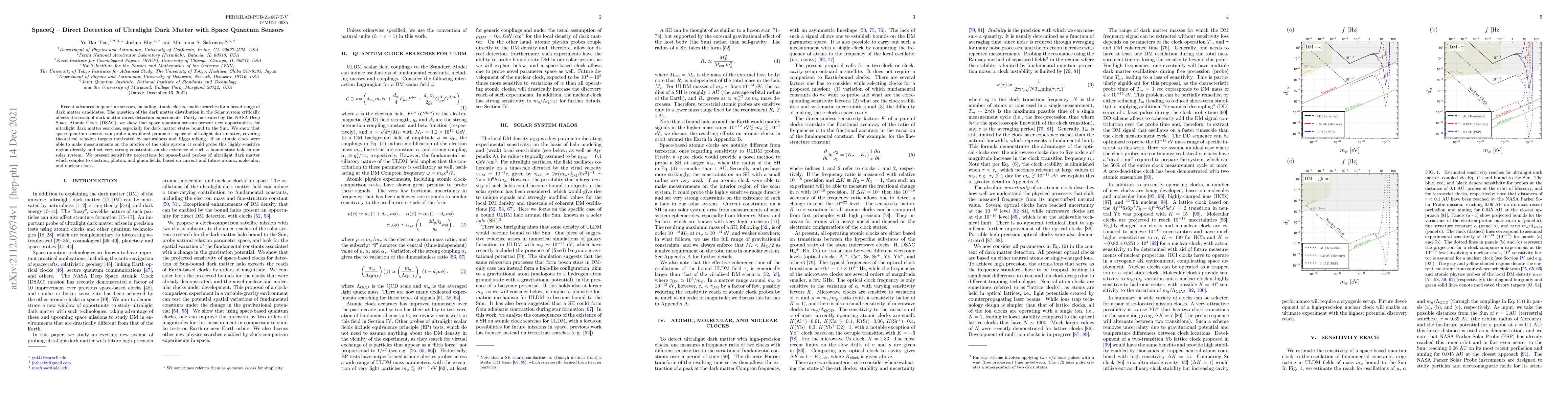 Thumbnail for SpaceQ -- Direct Detection of Ultralight Dark Matter with Space Quantum
  Sensors