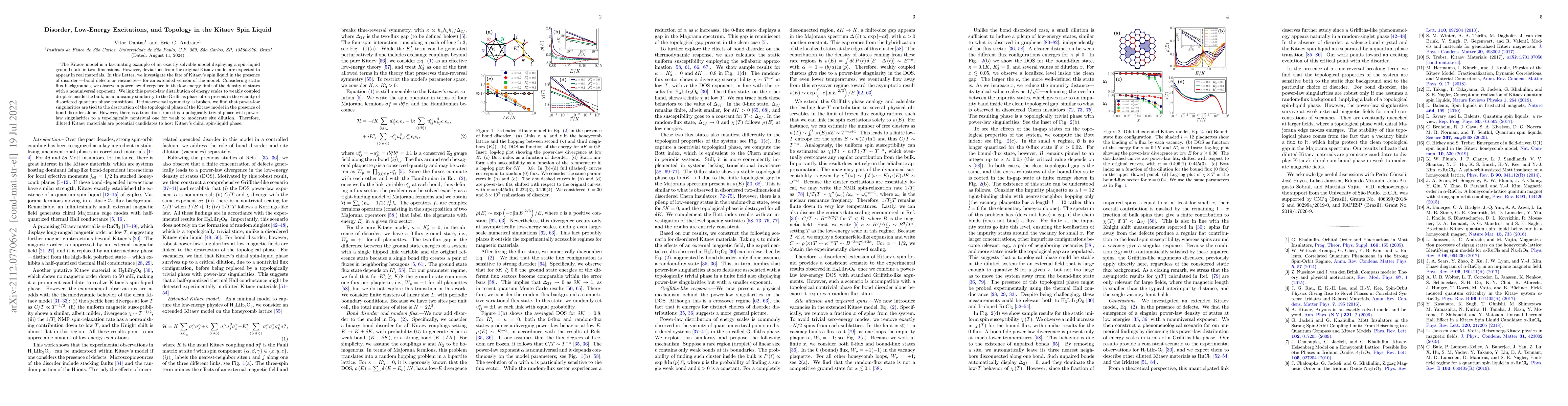 Thumbnail for Disorder, Low-Energy Excitations, and Topology in the Kitaev Spin Liquid