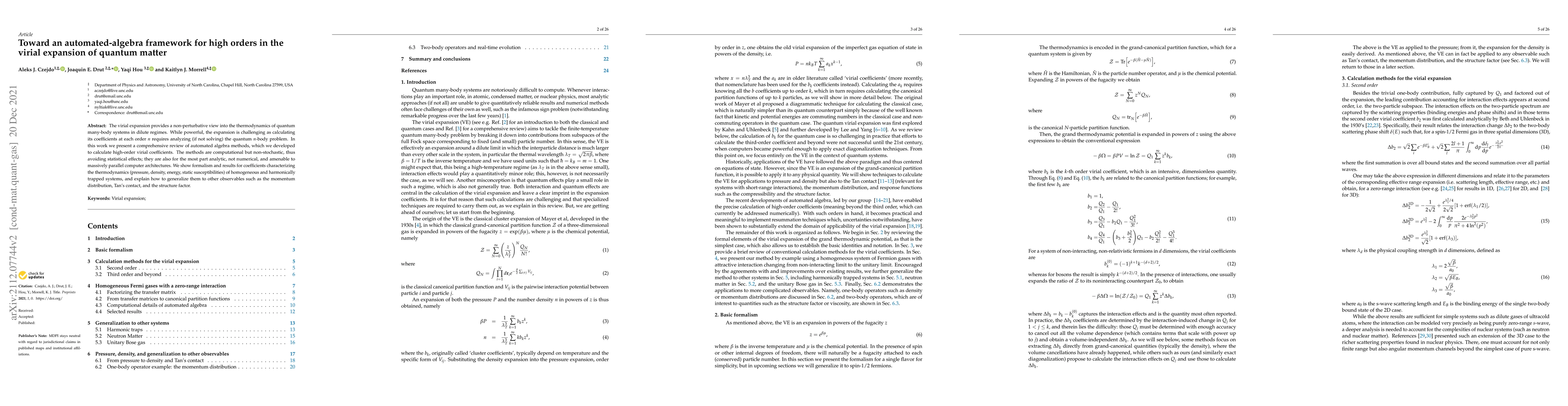Thumbnail for Toward an automated-algebra framework for high orders in the virial
  expansion of quantum matter
