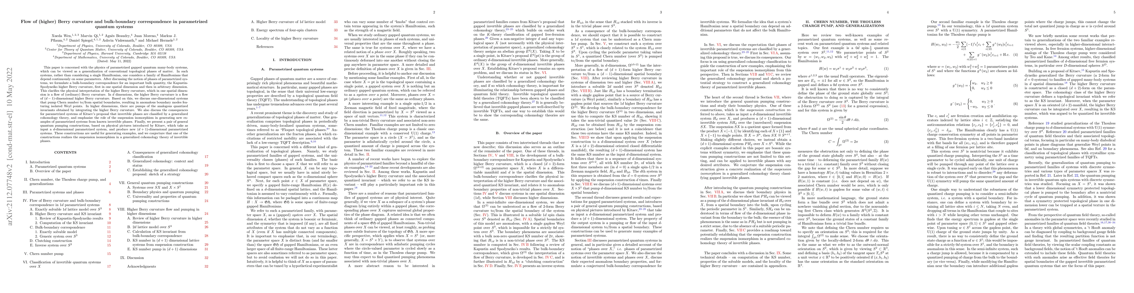 Thumbnail for Flow of (higher) Berry curvature and bulk-boundary correspondence in
  parametrized quantum systems