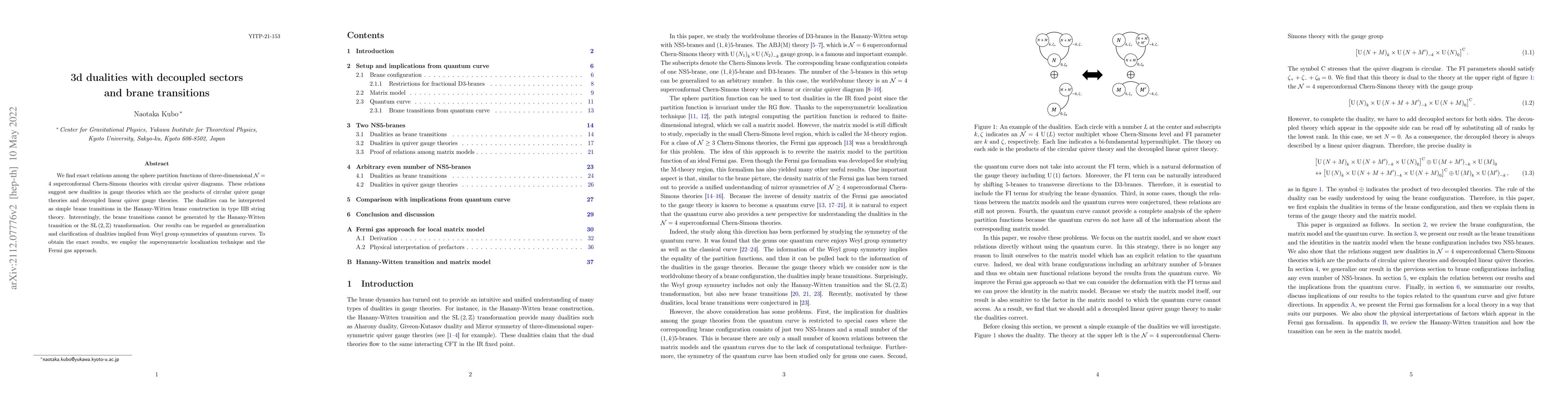 Thumbnail for 3d dualities with decoupled sectors and brane transitions