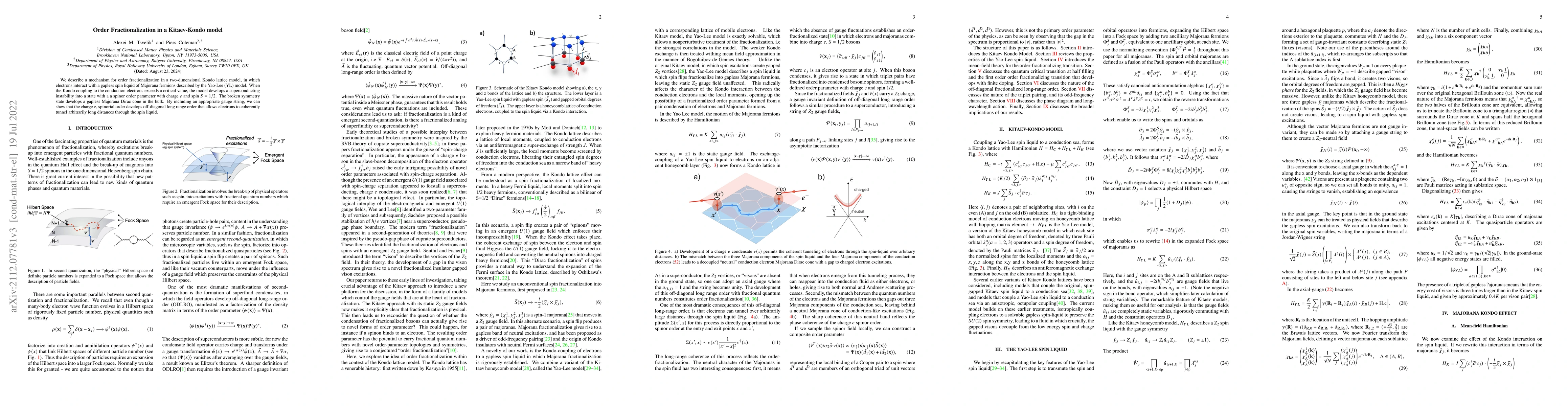 Thumbnail for Order Fractionalization in a Kitaev-Kondo model