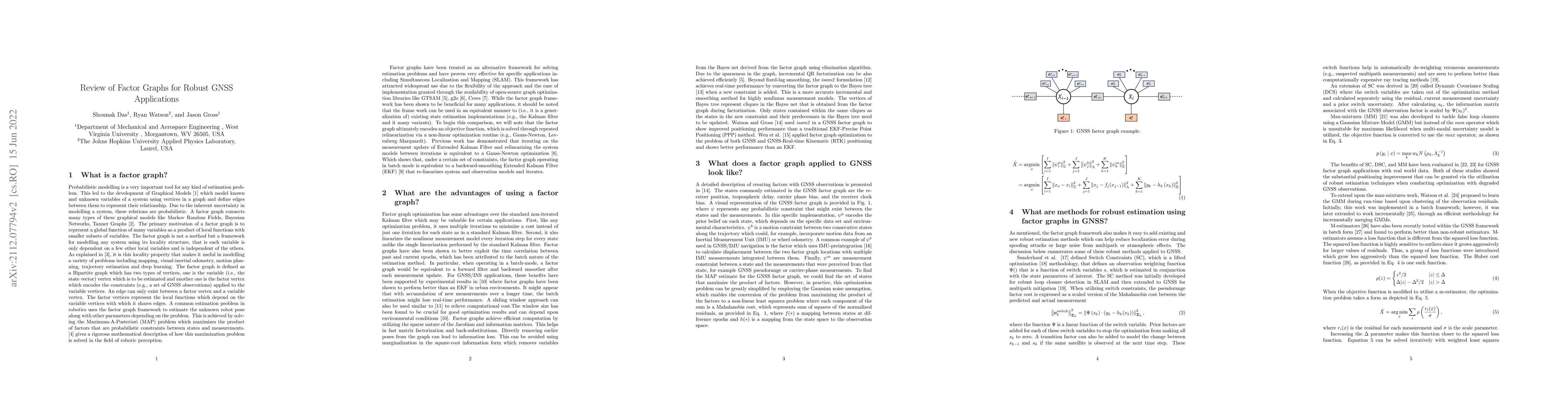 Thumbnail for Review of Factor Graphs for Robust GNSS Applications