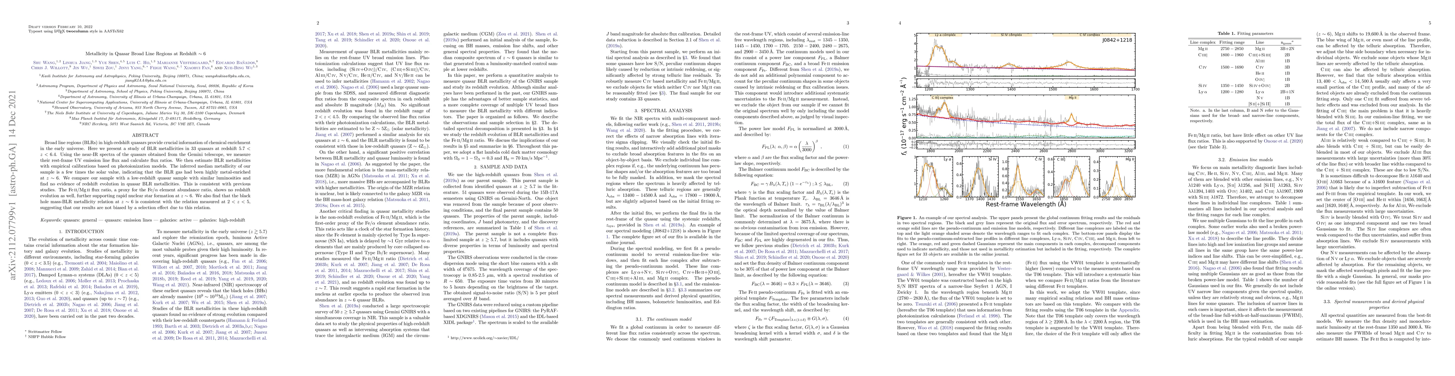 Thumbnail for Metallicity in Quasar Broad Line Regions at Redshift $\sim$ 6