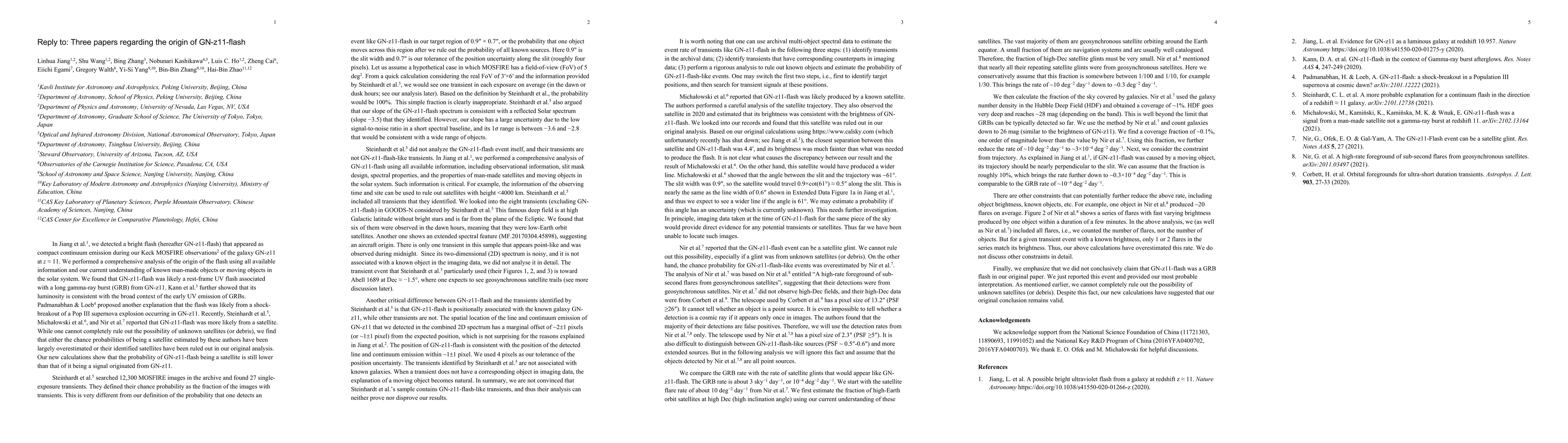Thumbnail for Reply to: Three papers regarding the origin of GN-z11-flash