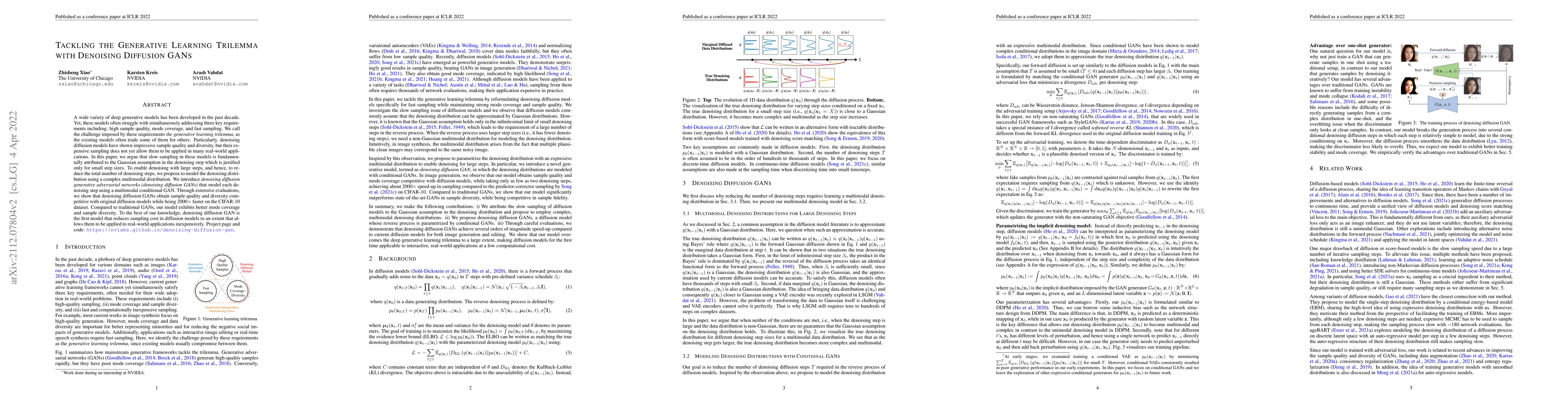 Thumbnail for Tackling the Generative Learning Trilemma with Denoising Diffusion GANs