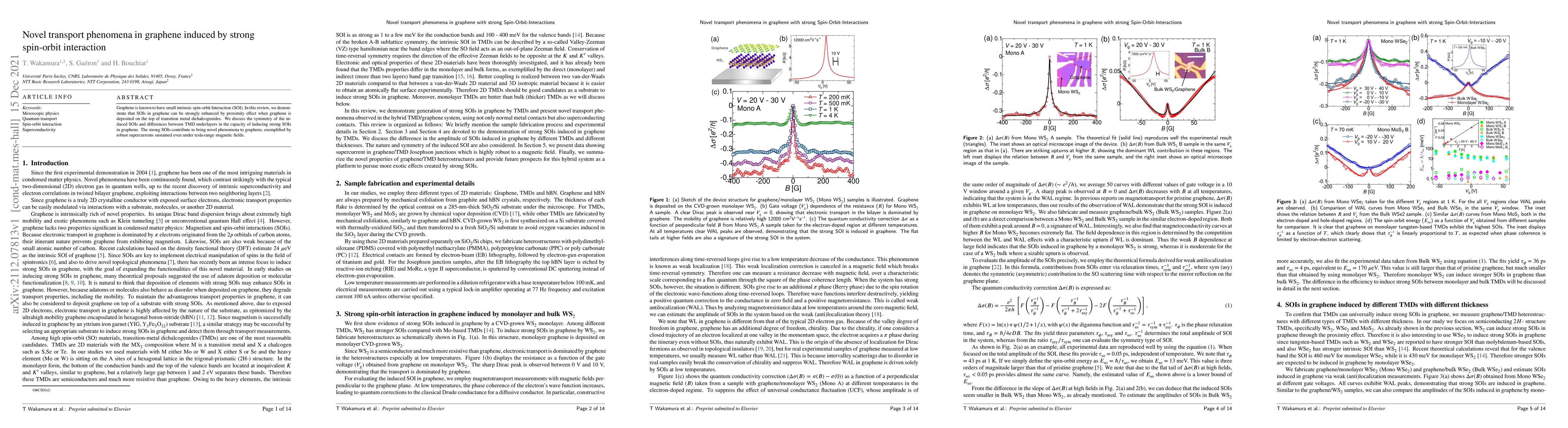 Thumbnail for Novel transport phenomena in graphene induced by strong spin-orbit
  interaction