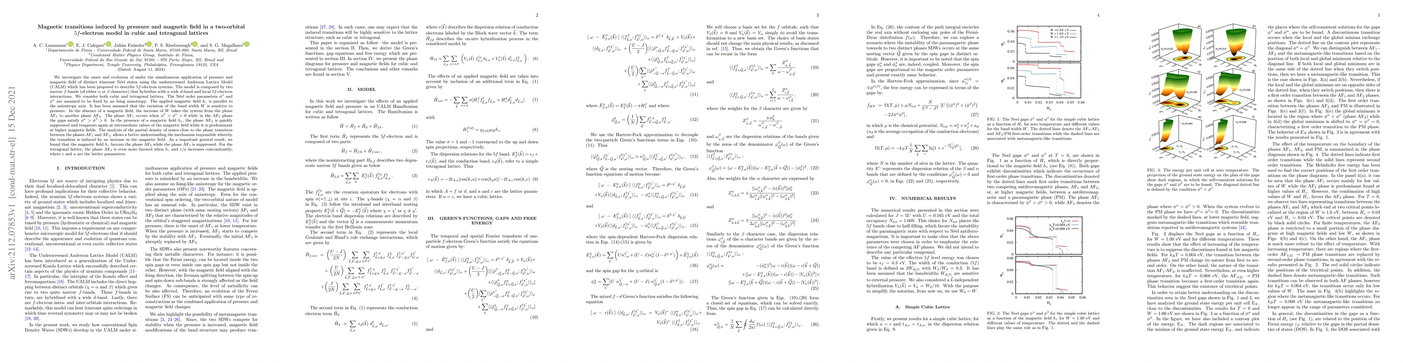 Thumbnail for Magnetic transitions induced by pressure and magnetic field in a
  two-orbital $5f$-electron model in cubic and tetragonal lattices