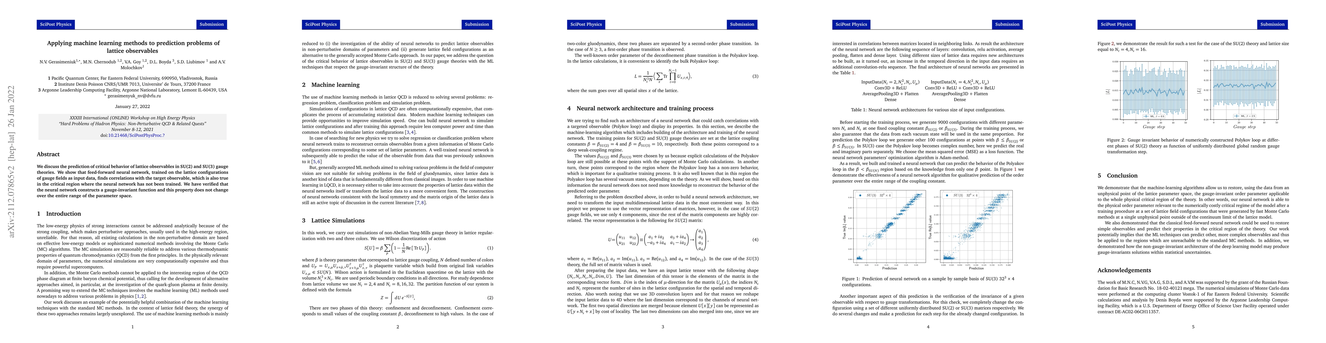 Thumbnail for Applying machine learning methods to prediction problems of lattice
  observables