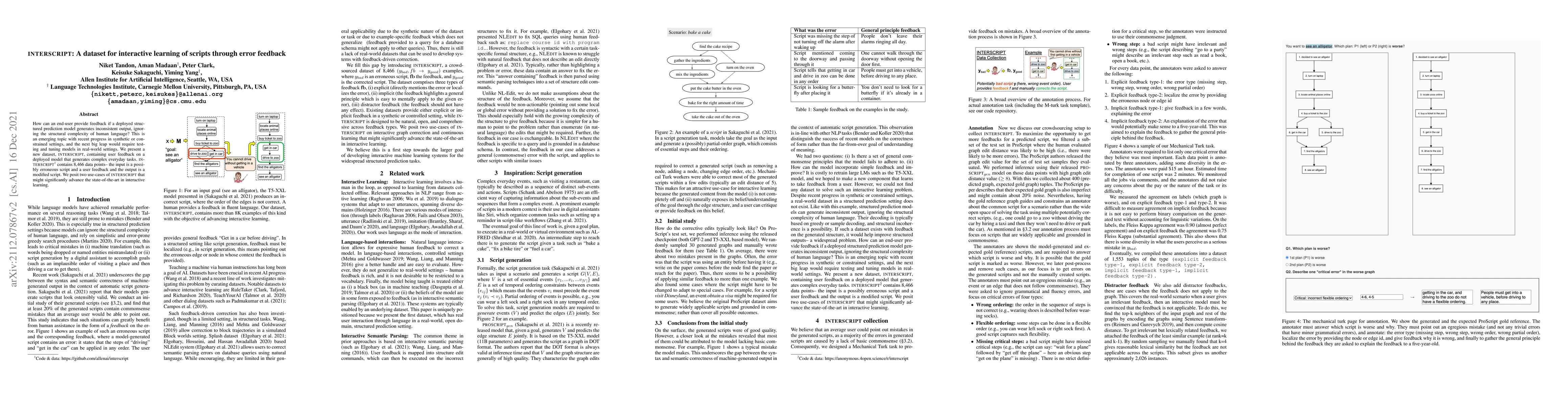 Thumbnail for Interscript: A dataset for interactive learning of scripts through error
  feedback