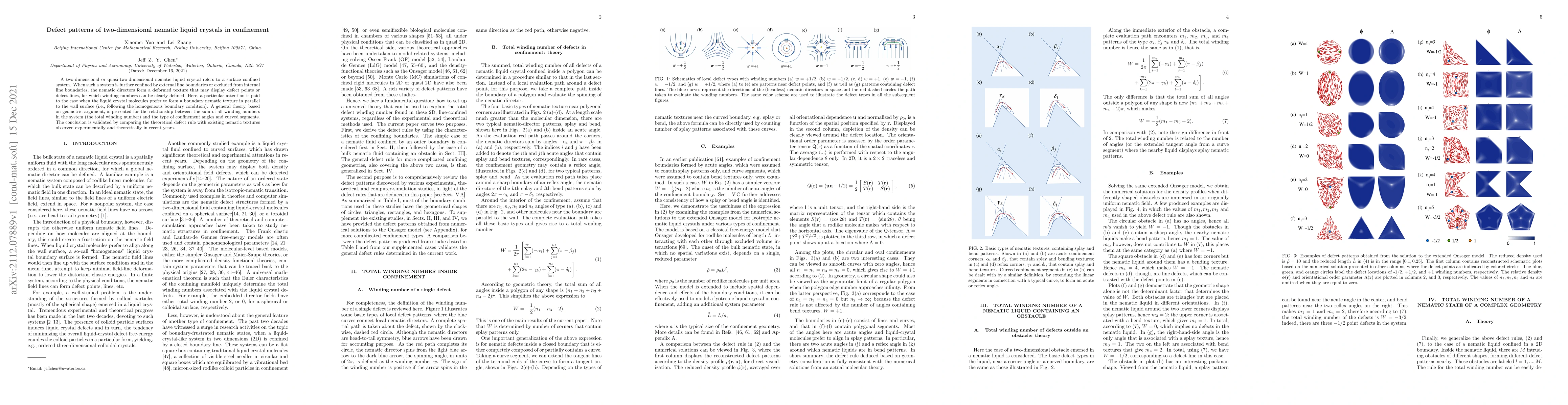Thumbnail for Defect patterns of two-dimensional nematic liquid crystals in
  confinement
