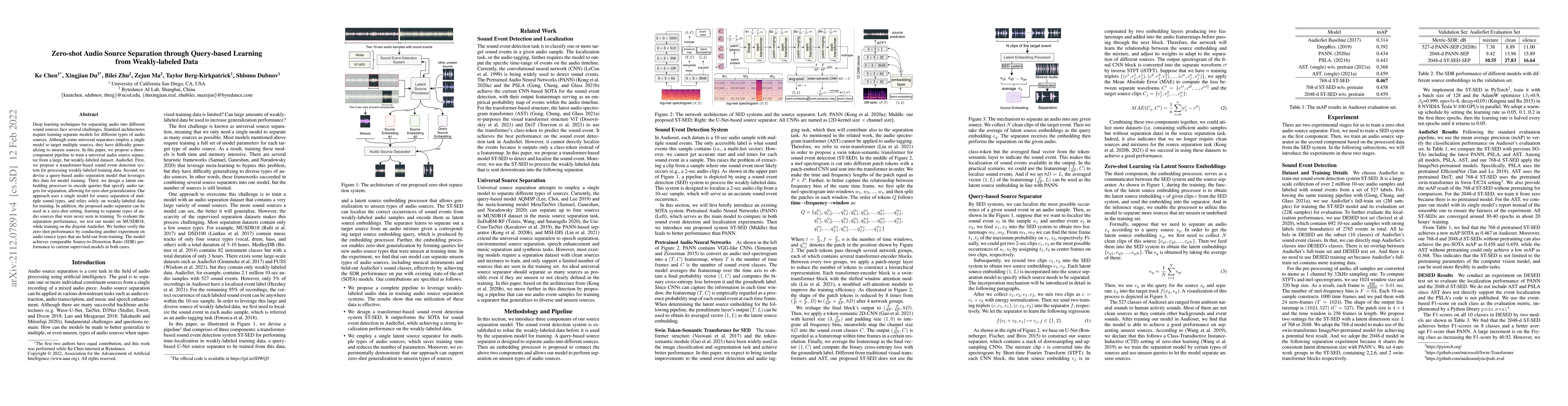 Thumbnail for Zero-shot Audio Source Separation through Query-based Learning from
  Weakly-labeled Data