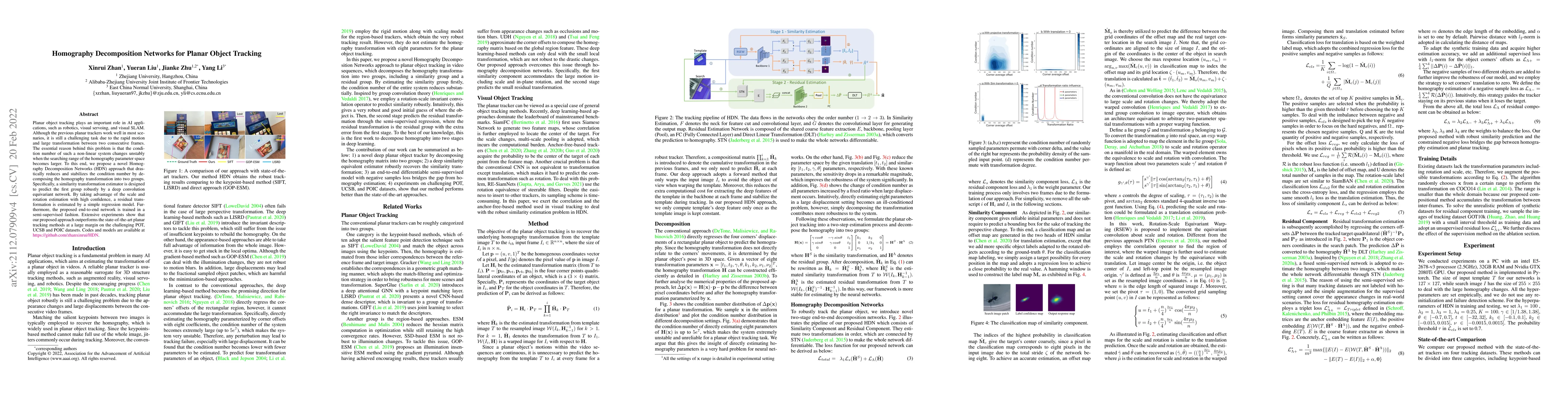 Thumbnail for Homography Decomposition Networks for Planar Object Tracking