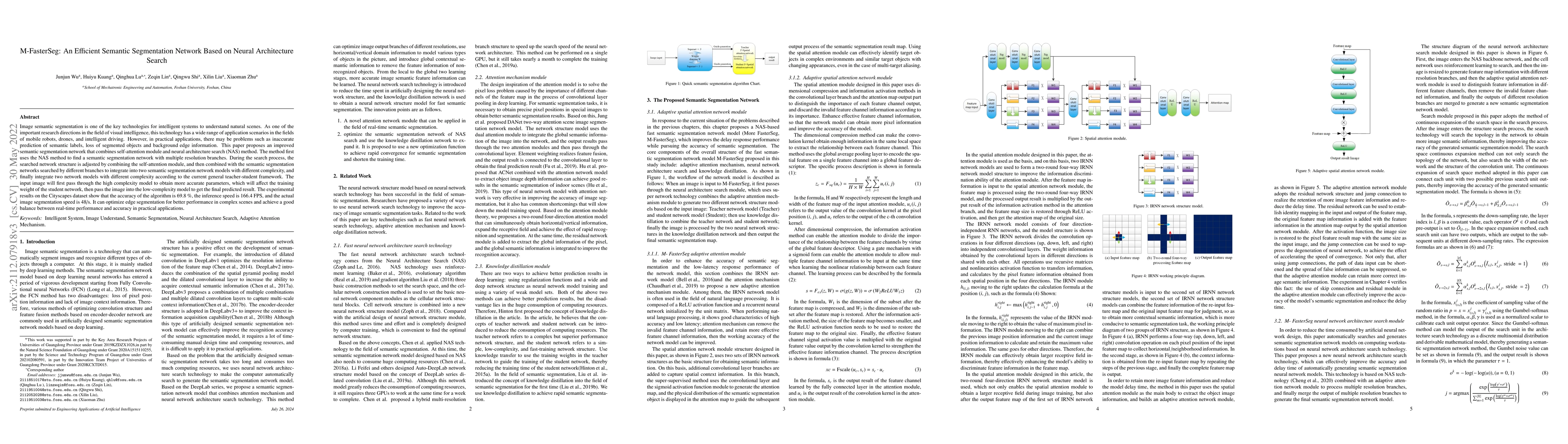 Thumbnail for M-FasterSeg: An Efficient Semantic Segmentation Network Based on Neural
  Architecture Search