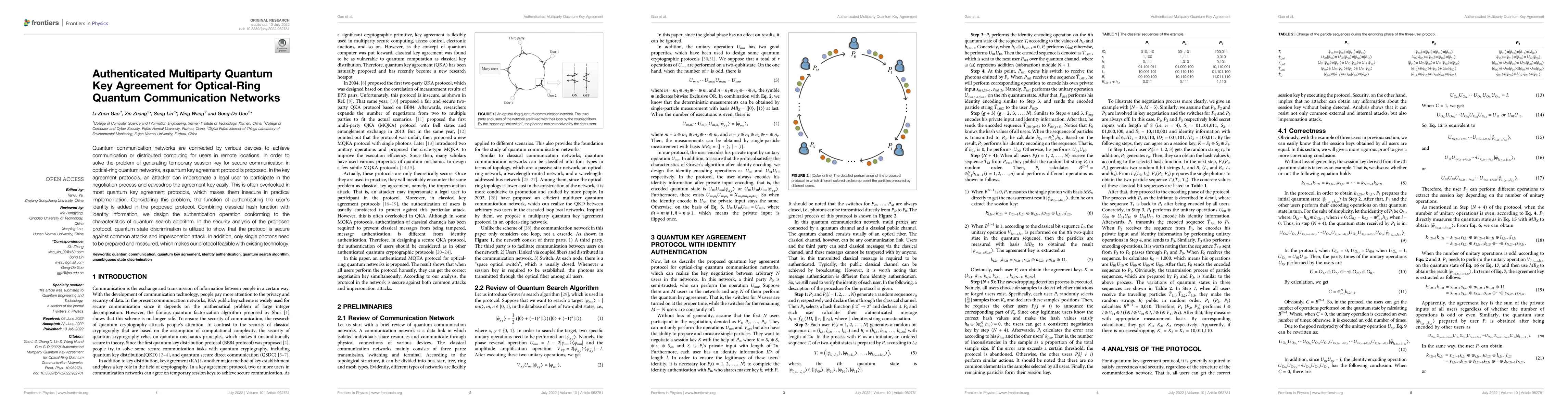 Thumbnail for Authenticated Multiparty Quantum Key Agreement for Optical-Ring Quantum
  Communication Networks