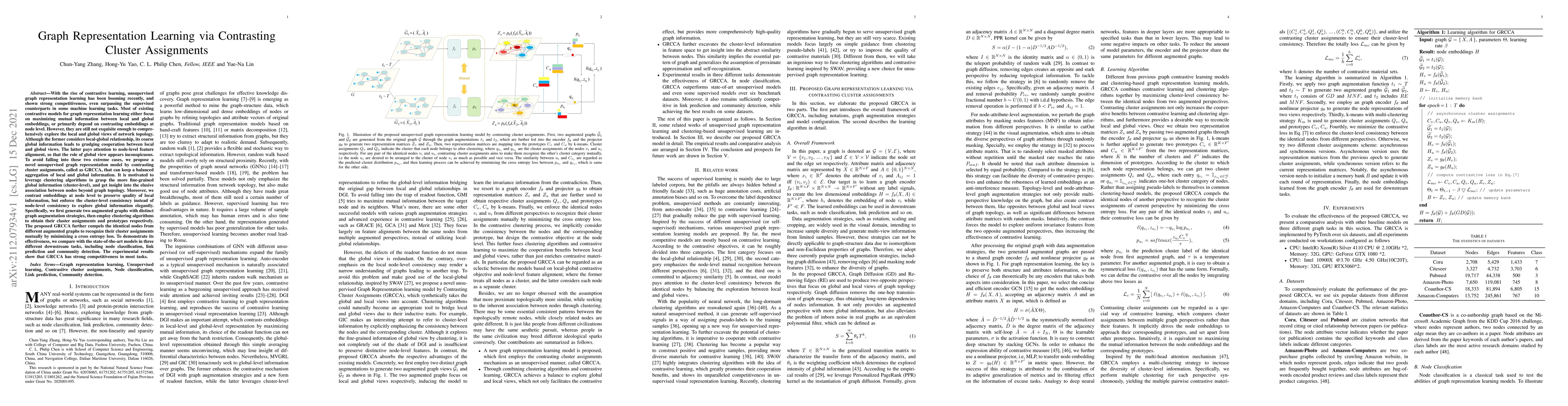 Thumbnail for Graph Representation Learning via Contrasting Cluster Assignments