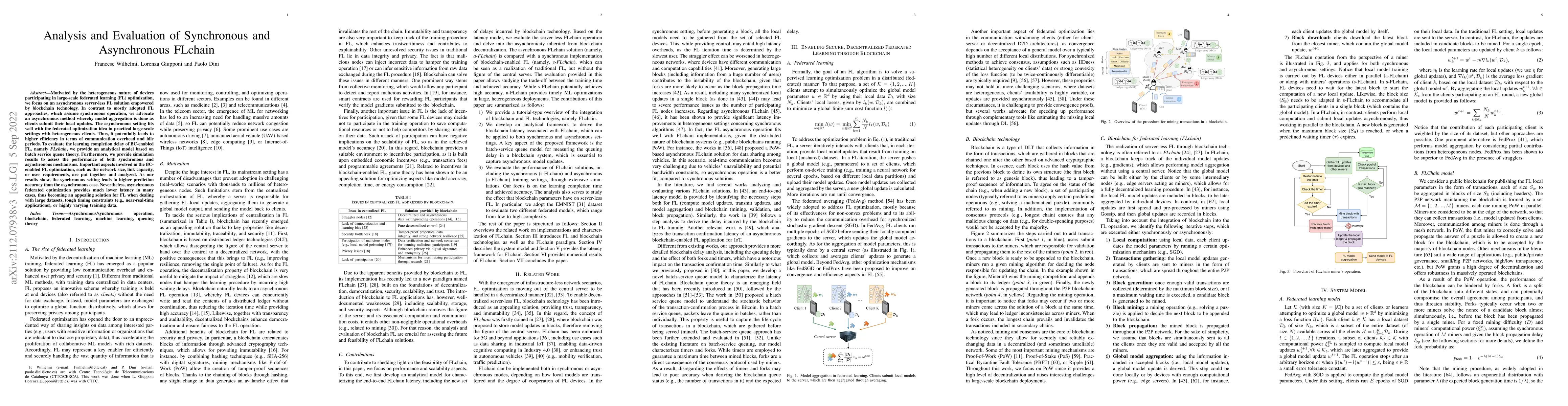 Thumbnail for Analysis and Evaluation of Synchronous and Asynchronous FLchain
