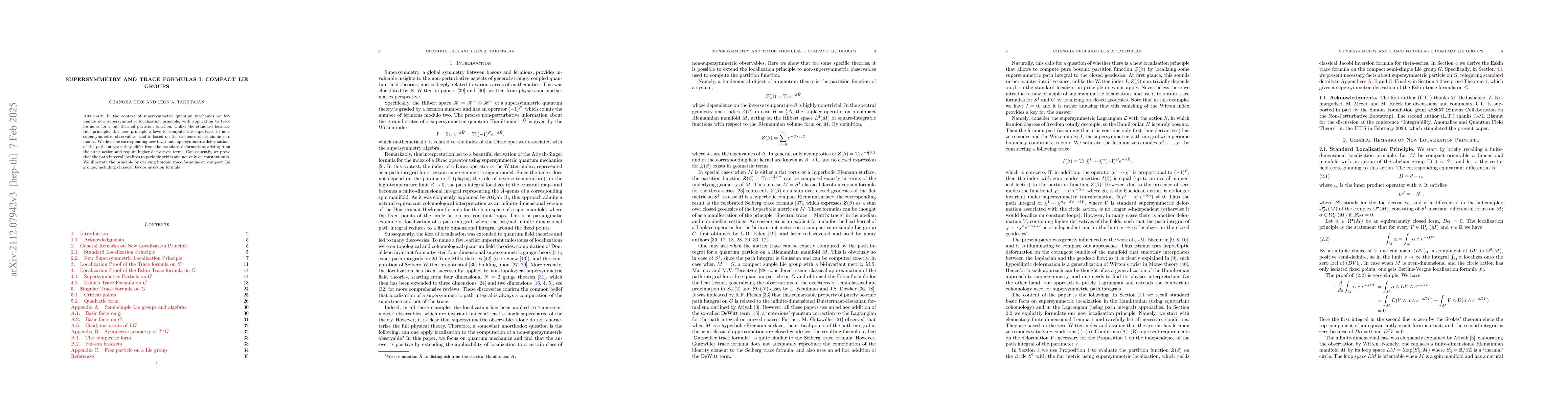 Thumbnail for Supersymmetry and trace formulas I. Compact Lie groups